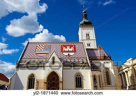 Late Gothic church of St Mark's Church Crkva sv Marka, Zagreb, Croatia View Large Photo Image Stock Image - Late Gothic church of St Mark's Church Crkva sv Marka, Zagreb, Croatia. Fotosearch