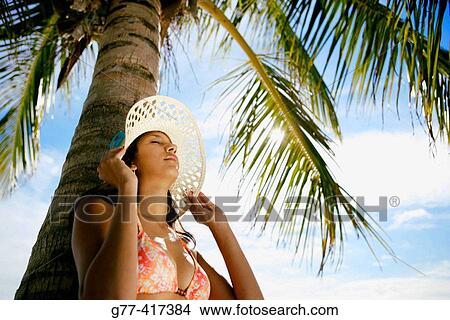 Latin woman on the beach. Key Byscaine. Miami. Florida. USA. View Large Photo Image Picture - Latin woman on the beach. Key Byscaine. Miami. Florida. USA.. Fotosearch