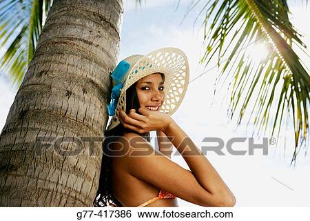 Latin woman on the beach. Key Byscaine. Miami. Florida. USA. View Large Photo Image Stock Photograph - Latin woman on the beach. Key Byscaine. Miami. Florida. USA.. Fotosearch