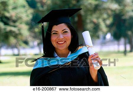 Latino lady with diploma View Large Photo Image Stock Photo - Latino lady with diploma. Fotosearch