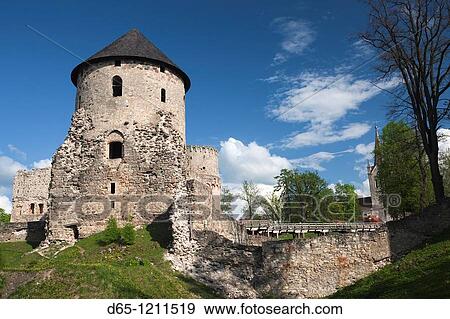 Latvia, Northeastern Latvia, Vidzeme Region, Gauja National Park, Cesis, Cesis Castle View Large Photo Image Stock Photo - Latvia, Northeastern Latvia, Vidzeme Region, Gauja National Park, Cesis, Cesis Castle. Fotosearch