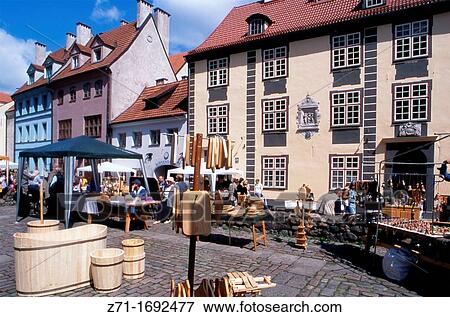 Latvia Riga street scene View Large Photo Image Stock Photo - Latvia Riga street scene. Fotosearch