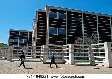 Stock Image - L'Auditori, music auditorium, 1999, arch. Rafael Moneo, Barcelona, Catalonia, Spain. Fotosearch
