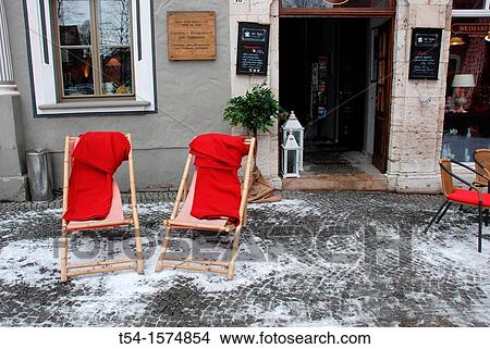 Lawn chairs in the winter View Large Photo Image Picture - Lawn chairs in the winter. Fotosearch