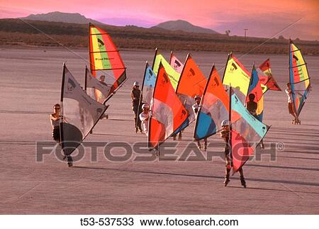 Leading windskate regatta on El Mirage Dry Lake Bed in the Mojave desert. California. USA. View Large Photo Image Stock Image - Leading windskate regatta on El Mirage Dry Lake Bed in the Mojave desert. California. USA.. Fotosearch