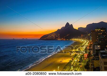 Stock Image - Leblon Beach, Rio de Janeiro, Brazil. Fotosearch