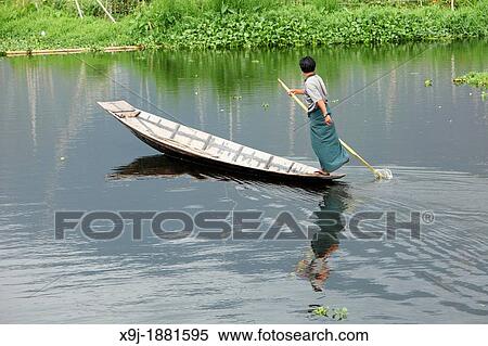 Leg-rower at fisherman, Inle Lake, Shan state, Myanmar, Burma View Large Photo Image Stock Photography - Leg-rower at fisherman, Inle Lake, Shan state, Myanmar, Burma. Fotosearch