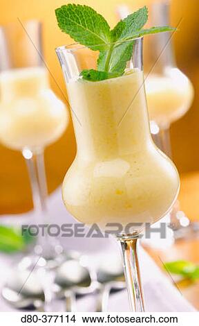 Lemon and mint mousse. View Large Photo Image Picture - Lemon and mint mousse.. Fotosearch