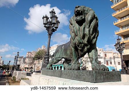 Leon on the Paseo del Prado, Havana, Cuba View Large Photo Image Stock Photo - Leon on the Paseo del Prado, Havana, Cuba. Fotosearch