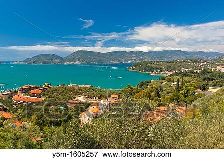 Lerici and the Gulf of La Spezia, Province of La Spezia, Liguria, Italy, Europe View Large Photo Image Stock Photo - Lerici and the Gulf of La Spezia, Province of La Spezia, Liguria, Italy, Europe. Fotosearch