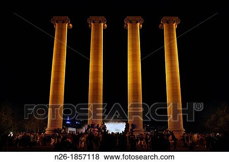 Stock Photo - Les Quatre Columnes, by Puig i Cadafalch 2011 Montju? c, Barcelona. Fotosearch