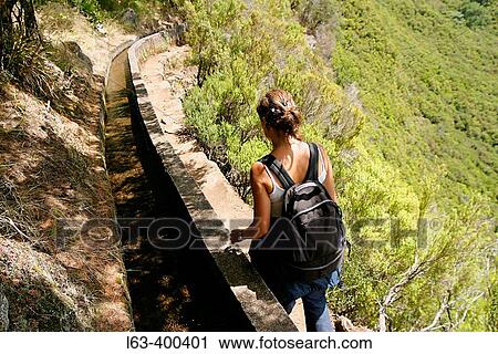 Levada das 25 fontes (25 fountains irrigation canal). Madeira Natural Park. Raba? al. Madeira island. Portugal. View Large Photo Image Stock Image - Levada das 25 fontes (25 fountains irrigation canal). Madeira Natural Park. Raba? al. Madeira island. Portugal.. Fotosearch