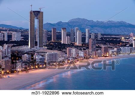 Stock Photograph - Levante beach Benidorm, Alicante province Spain. Fotosearch