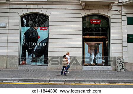 Stock Photo - Levis shop, Barcelona, Catalonia, Spain. Fotosearch