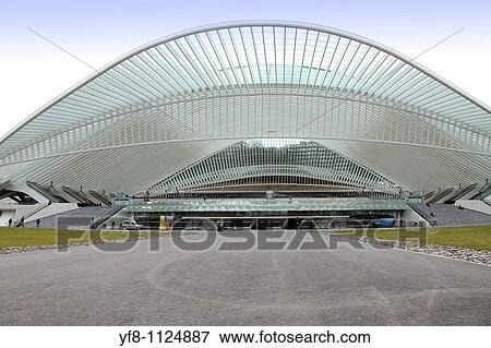 Li? ge-Guillemins train station, Li? ge, Belgium View Large Photo Image Stock Photo - Li? ge-Guillemins train station, Li? ge, Belgium. Fotosearch