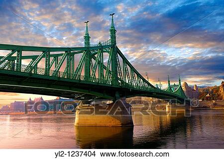 Liberty or Freedom Bridge SzabadsBg h? d, looking towards the Hotel Gellert Budapest, Hungary View Large Photo Image Picture - Liberty or Freedom Bridge SzabadsBg h? d, looking towards the Hotel Gellert Budapest, Hungary. Fotosearch