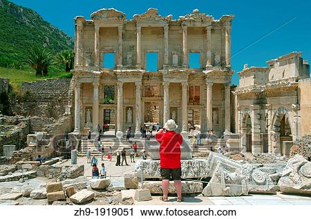 Stock Image - Library of Celsus, antique city of Ephesus, Efes, Turkey, Western Asia. Fotosearch