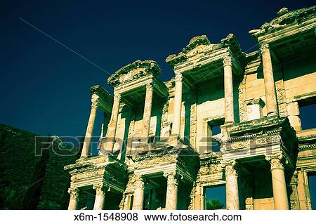 Stock Photo - Library of Celsus, Ruins of Ephesus Izmir province Anatolia, Turkey. Fotosearch