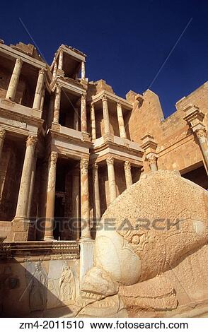 LIBYA, NEAR TRIPOLI, SABRATHA, ROMAN THEATRE (2ND CENTURY AD), DOLPHIN CARVING. View Large Photo Image Stock Image - LIBYA, NEAR TRIPOLI, SABRATHA, ROMAN THEATRE (2ND CENTURY AD), DOLPHIN CARVING.. Fotosearch