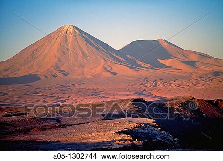 LicancBbur Volcano Atacama Desert Antofagasta Region Chile View Large Photo Image Picture - LicancBbur Volcano Atacama Desert Antofagasta Region Chile. Fotosearch