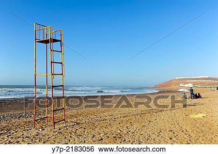 Life guard chair, Sidi Ifni beach. Morocco. North Africa. View Large Photo Image Stock Photograph - Life guard chair, Sidi Ifni beach. Morocco. North Africa.. Fotosearch
