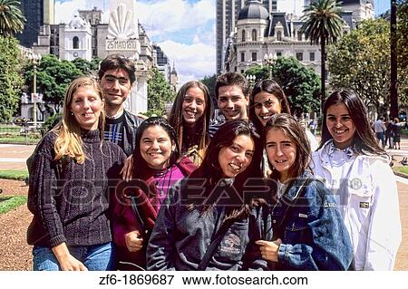 Stock Photo - Life in Argentina college students downtown Buenos Aires.. Fotosearch