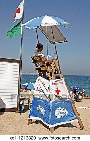 lifeguard, Platja d' Aro, Catalonia, Spain. View Large Photo Image Stock Image - lifeguard, Platja d' Aro, Catalonia, Spain.. Fotosearch