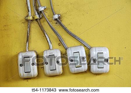 Stock Image - Light switch in Cambodia. Fotosearch