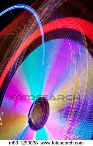 Stock Photo - Light trail, Ontinyent's fair. Fotosearch