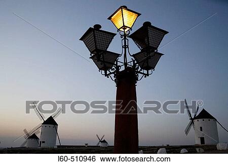 Light. Windmills. Campo de Criptana. Ciudad Real province. Castilla-La Mancha. Spain. View Large Photo Image Stock Photograph - Light. Windmills. Campo de Criptana. Ciudad Real province. Castilla-La Mancha. Spain.. Fotosearch