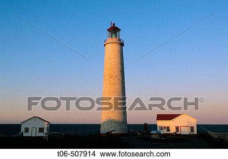 Lighthouse at sunset, Cap des Rosiers, Gaspesie, Quebec, Canada View Large Photo Image Picture - Lighthouse at sunset, Cap des Rosiers, Gaspesie, Quebec, Canada. Fotosearch