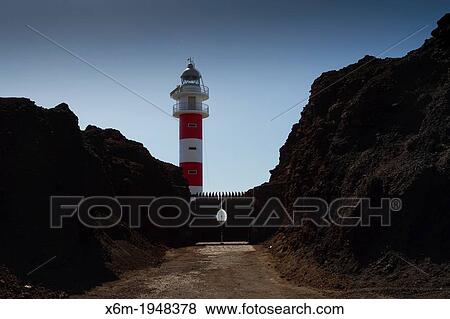 Stock Photo - Lighthouse in Punta Teno. Tenerife, Canary Islands, Atlantic Ocean, Spain.. Fotosearch