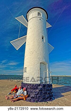 Stock Image - Lighthouse, Landmark of Swinemuende, Poland, Island Wollin / Usedom.. Fotosearch