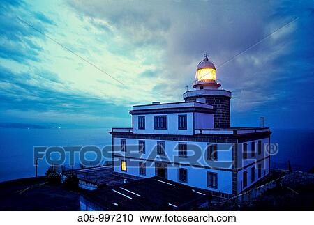 Stock Image - Lighthouse of Finisterre. Way of St. James. La Coua. Galicia. Spain.. Fotosearch
