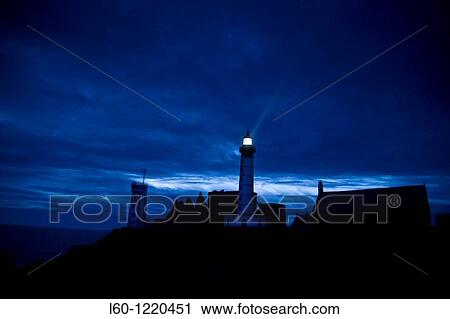 Stock Image - Lighthouse Pointe Sant-Mathieu Brittany France. Fotosearch