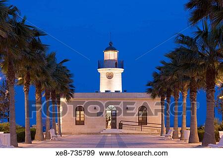 Stock Photo - Lighthouse, Roquetas de Mar. Almeria province, Andalucia, Spain. Fotosearch