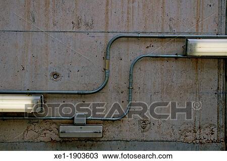 Stock Image - lighting, wiring, Martorell, Catalonia, Spain.. Fotosearch