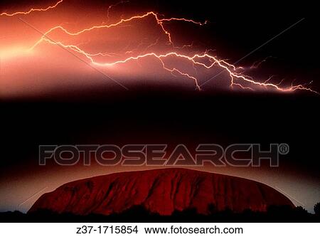 Lightning at Ayers Rock, Uluru-Kata Tjuta National Park, Northern Territory, Australia. View Large Photo Image Picture - Lightning at Ayers Rock, Uluru-Kata Tjuta National Park, Northern Territory, Australia.. Fotosearch