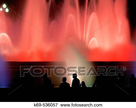 Lights and music show. Magic Fountain. Montjuic. Barcelona. Catalonia. Spain. View Large Photo Image Stock Photo - Lights and music show. Magic Fountain. Montjuic. Barcelona. Catalonia. Spain.. Fotosearch