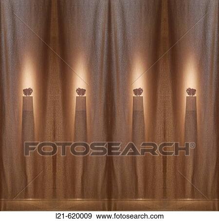 Stock Photo - Lights behind the curtains.. Fotosearch
