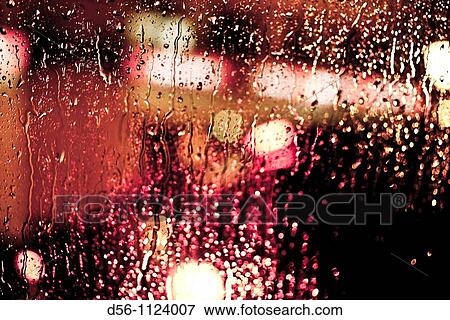Stock Photo - lights in a rainy day, Valencia, Spain. Fotosearch