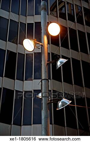 Stock Photograph - lights, sunset, Barcelona, Catalonia, Spain. Fotosearch