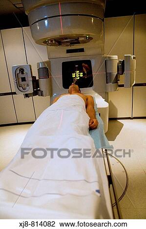 Stock Image - Linear accelerator, radiation therapy oncology. Hospital Universitario de Gran Canaria Doctor Negrin, Las Palmas de Gran Canaria. Canary Islands, Spain. Fotosearch