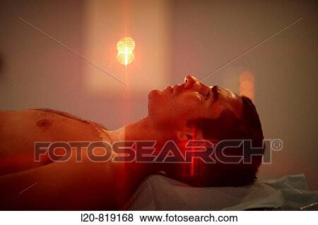 Stock Photo - Linear accelerator, radiation therapy oncology. Hospital Universitario de Gran Canaria Doctor Negrin, Las Palmas de Gran Canaria. Canary Islands, Spain. Fotosearch