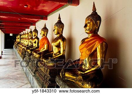 Lined up statues at Wat Pho temple, Bangkok View Large Photo Image Stock Image - Lined up statues at Wat Pho temple, Bangkok. Fotosearch