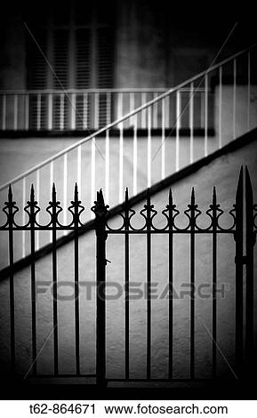Stock Image - Lines Architecture Railings, stairs and windows. Fotosearch