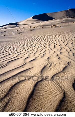 Picture - Lines of sand at Eureka Dunes in Death Valley National park, California. USA.. Fotosearch