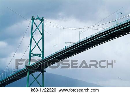Stock Image - Lions Gate Bridge, Vancouver, BC, Canada. Fotosearch
