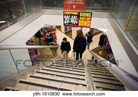Stock Image - Liquidation sales of the combination Syms and Filene's Basement stores in the Upper West Side neighborhood of in New York Syms Corp and its affiliate Filene? s. Fotosearch