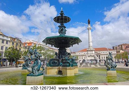 Lisbon, Dom Pedro IV Square, Pra? a Dom Pedro IV, Baixa District, Portugal. View Large Photo Image Stock Image - Lisbon, Dom Pedro IV Square, Pra? a Dom Pedro IV, Baixa District, Portugal.. Fotosearch